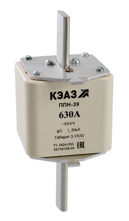 Вставка плавкая КЭАЗ ППН 39 630А X3 габарит 3 УХЛ3