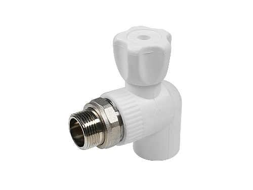 Кран шаровый для радиаторов КОНТУР PP-R угловой D25-3/4" н/р