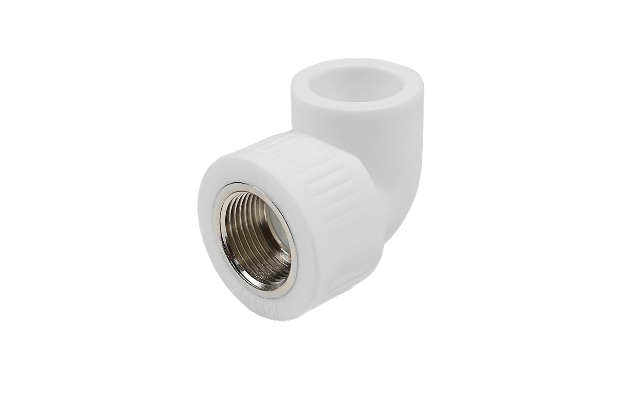 Угольник полипропиленовый комбинированный 90° КОНТУР PP-R D25-3/4" в/р