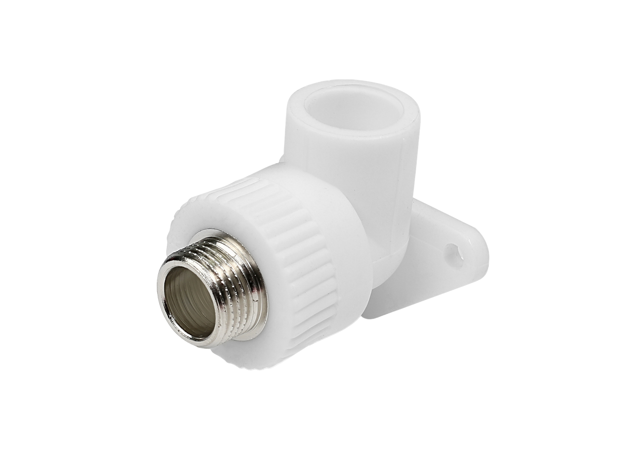 Угольник полипропиленовый комбинированный 90° КОНТУР PP-R D20-1/2" н/р с креплением