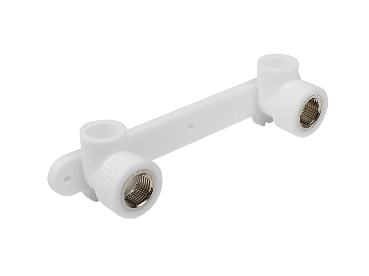 Угольник двойной КОНТУР PP-R D20-1/2"х2 в/р комбинированный с крепл.