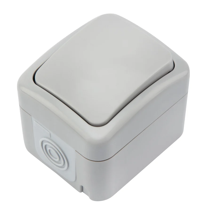 Переключатель проходной Kranz Mini OG IP54 о/у, серый