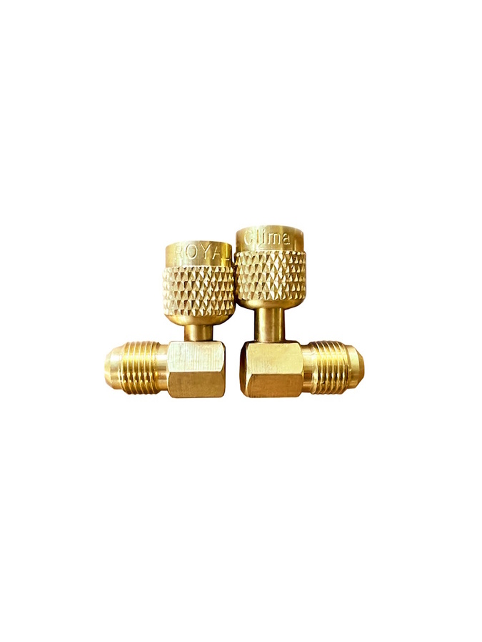 Переходник угловой LAMPRECHT 90°; 5/16"Mх1/4"F, с R410А на R22, упак. 2 шт. LT-AD78