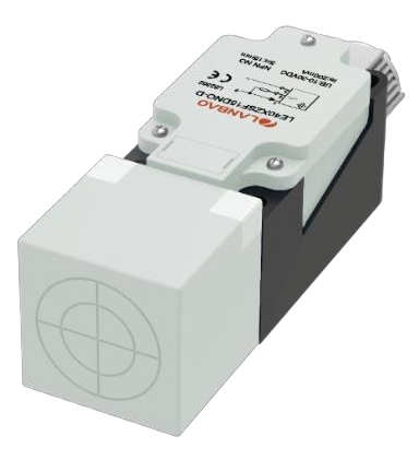 Индуктивный датчик LANBAO 20 мм, прямоугольный, заподлицо, 10…30 DC, PNP, NO+NC, PBT, клеммы, IP67
