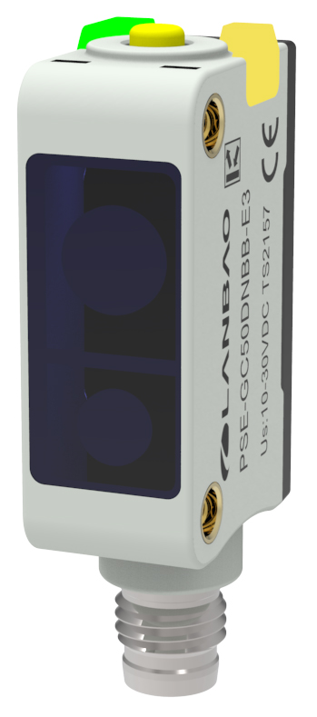Оптический датчик LANBAO 2 м, синий свет (460нм), NPN, NO/NC, 10…30 DC, PC+ABS, прямоугольный, разъем M12, IP 67