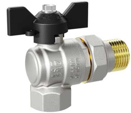 Шаровой кран LD 3/4"- 20 ВР-ГШ американка бабочка угловой LD Pride