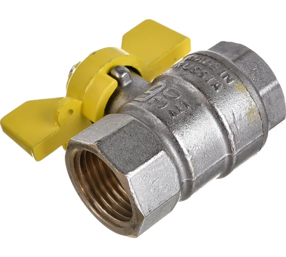 Шаровой кран LD Кран шаровой латунь никель газ Pride Ду 15 Ру40 ВР 007-8029 537156