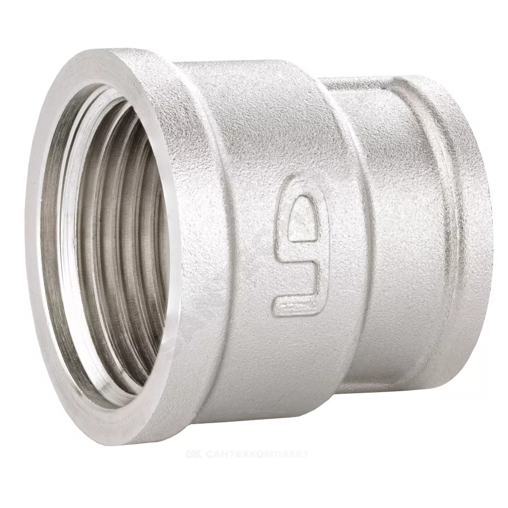 Муфта переходная LD Pride DN 50х32 (2"ВР х 1 1/4"ВР) латунь никель