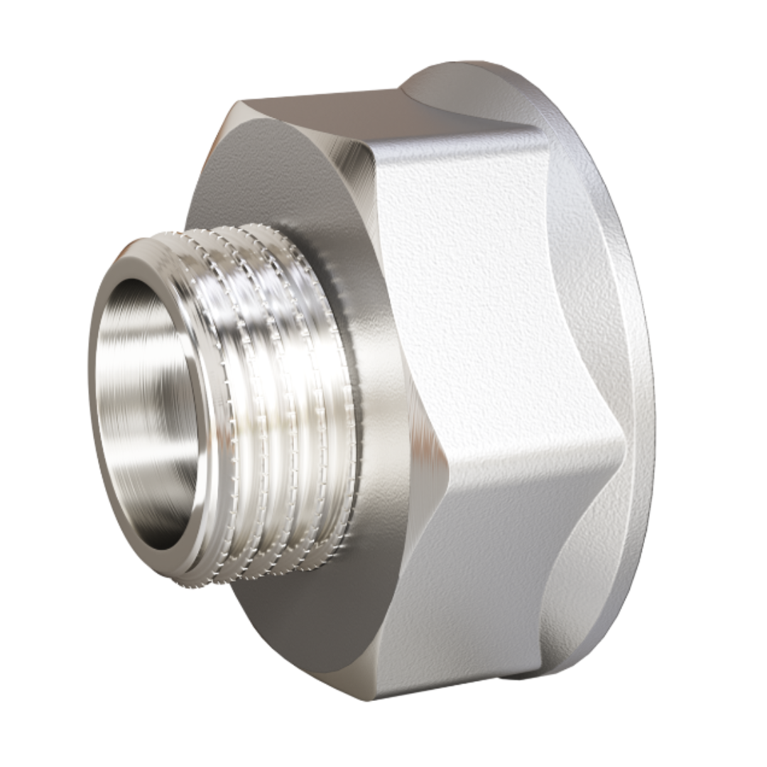 Переход LD Pride DN 50х32 (2"ВР х 1 1/4"НР) латунь никель с биркой