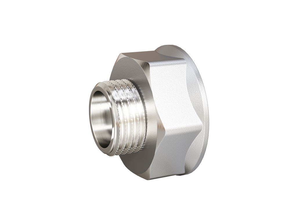 Переход LD Pride DN 50х40 (2"ВР х 1 1/2"НР) латунь никель с биркой