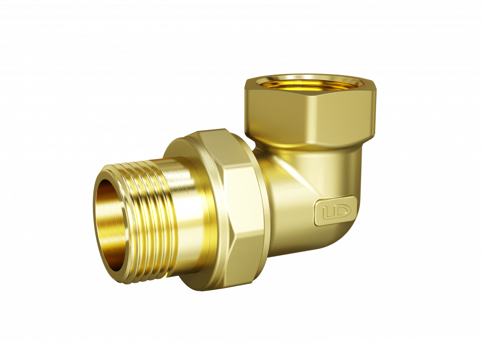 Разъёмное соединение угловое LD Pride DN20 (3/4") ВР/НР латунь