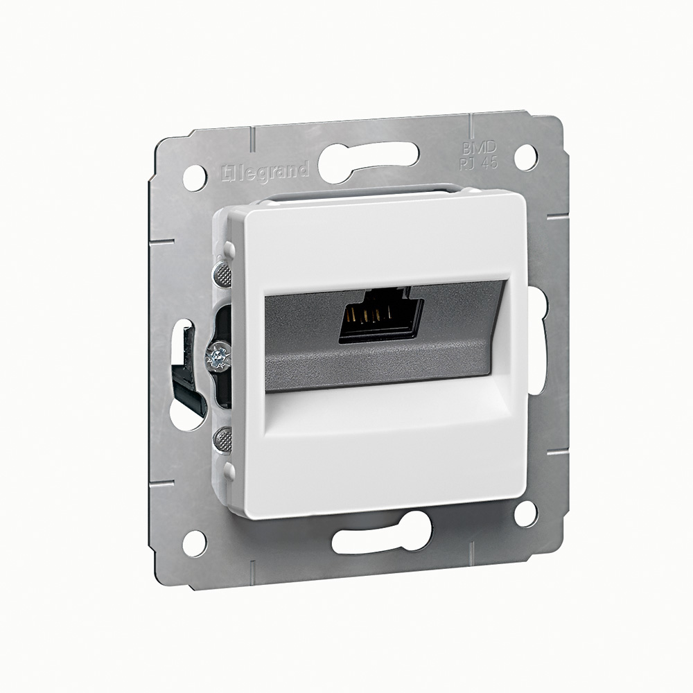 Розетка компьютерная Legrand CARIVA RJ45 кат.6 в рамку белая
