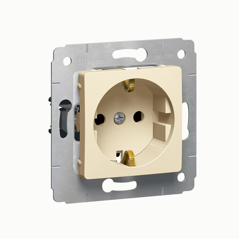 Розетка Legrand Cariva со шторками, 16А, 250В, слоновая кость купить с доставкой по РФ