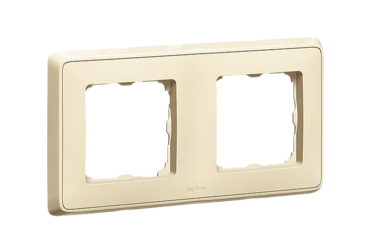 Рамка Legrand CARIVA 2 поста слоновая кость