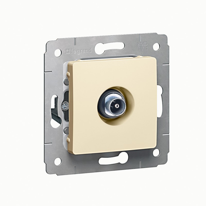 Розетка телевизионная Legrand Cariva TV, звезда, 1.5 дБ, слоновая кость