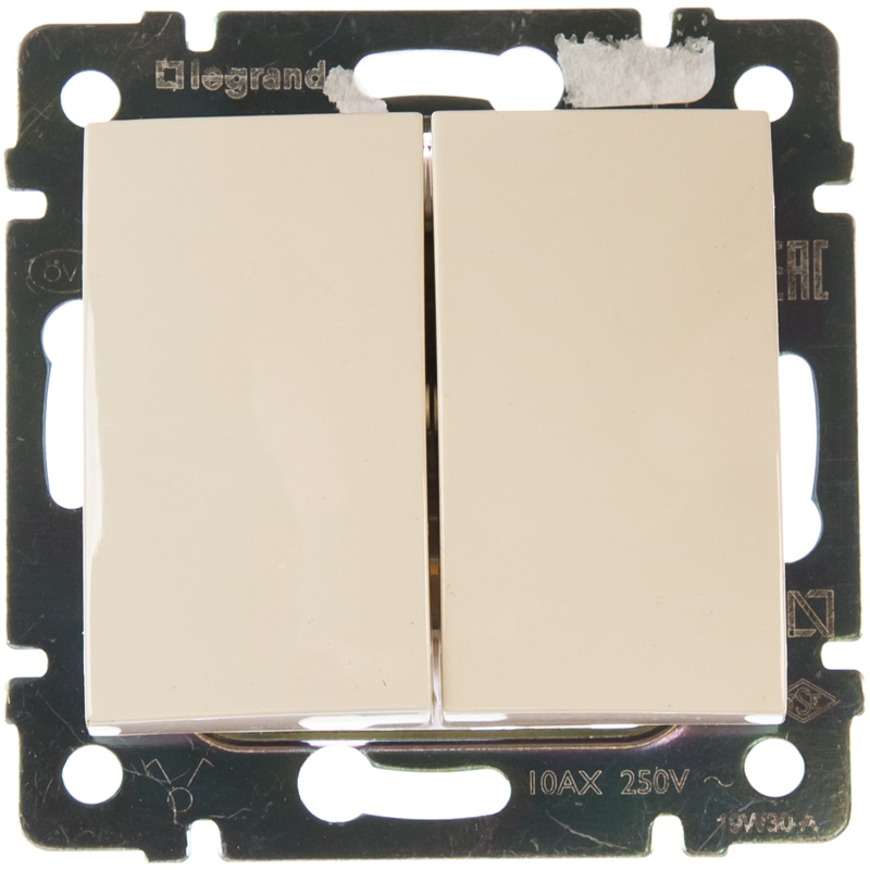 Выключатель Legrand DIY Valena 2-клавишный крем