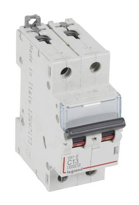 Выключатель автоматический двухполюсный Legrand 13А C DX3-E 6kA/6kА
