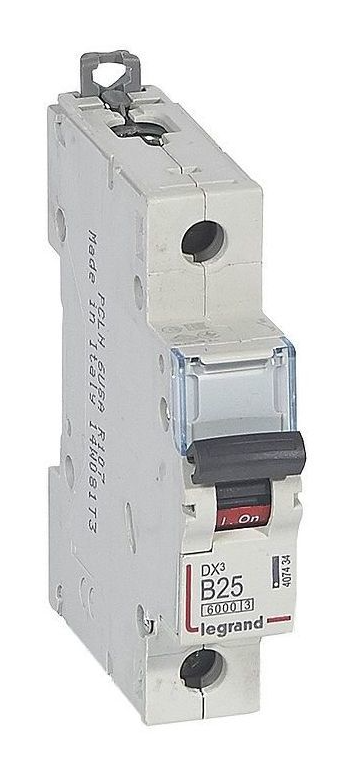 Выключатель автоматический однополюсный Legrand 25А B DX3 6кА/10кА