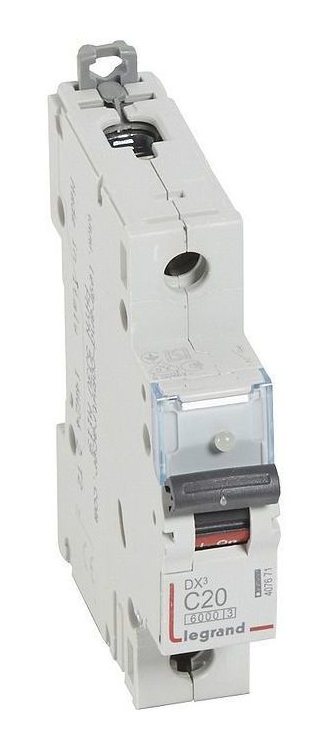 Выключатель автоматический однополюсный Legrand 20А C DX3 6кА/10кА