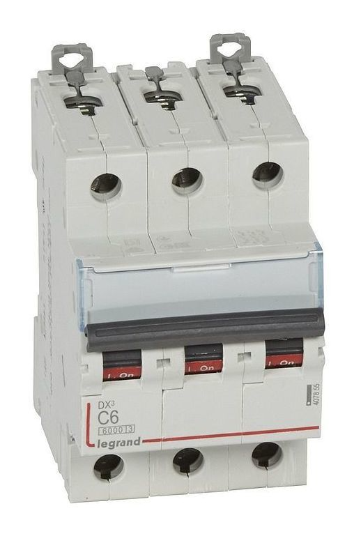 Выключатель автоматический трехполюсный Legrand 6А С DX3 6kA/10kA