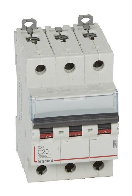 Выключатель автоматический Legrand трехполюсный 20А С DX3 6kA/10kA