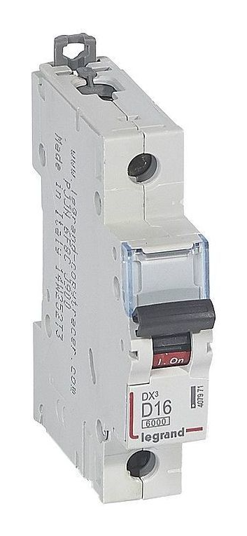 Выключатель автоматический однополюсный Legrand 16А D DX3 6kA/10kA