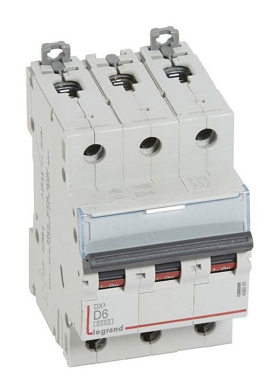 Выключатель автоматический трехполюсный Legrand 6А D DX3 6kA/10kA