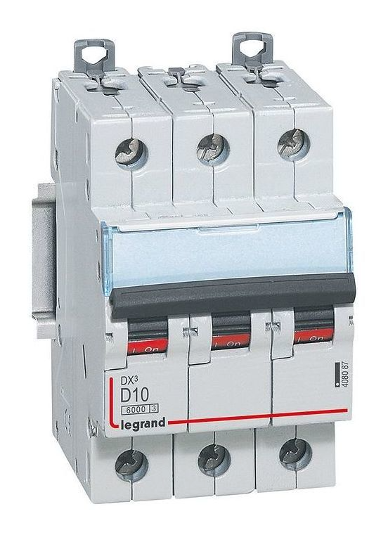 Выключатель автоматический трехполюсный Legrand 10А D DX3 6кА/10кА