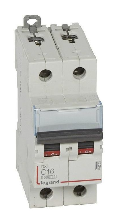 Выключатель автоматический двухполюсный Legrand 16А C DX3 10kА/16kА