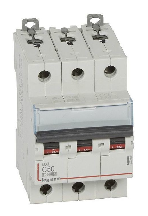 Выключатель автоматический трехполюсный Legrand 50А C DX3 10kА/16kА