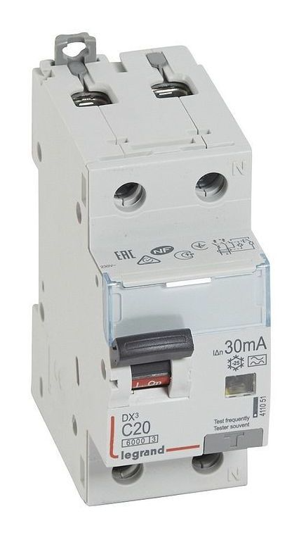 Выключатель автоматический дифференциальный Legrand АВДТ DX3 1П+N C10А 30MА-А