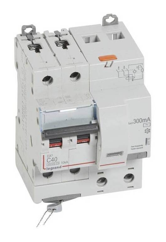 Выключатель автоматический дифференциального тока Legrand DX3 2П C40А 300MА-АC 4м