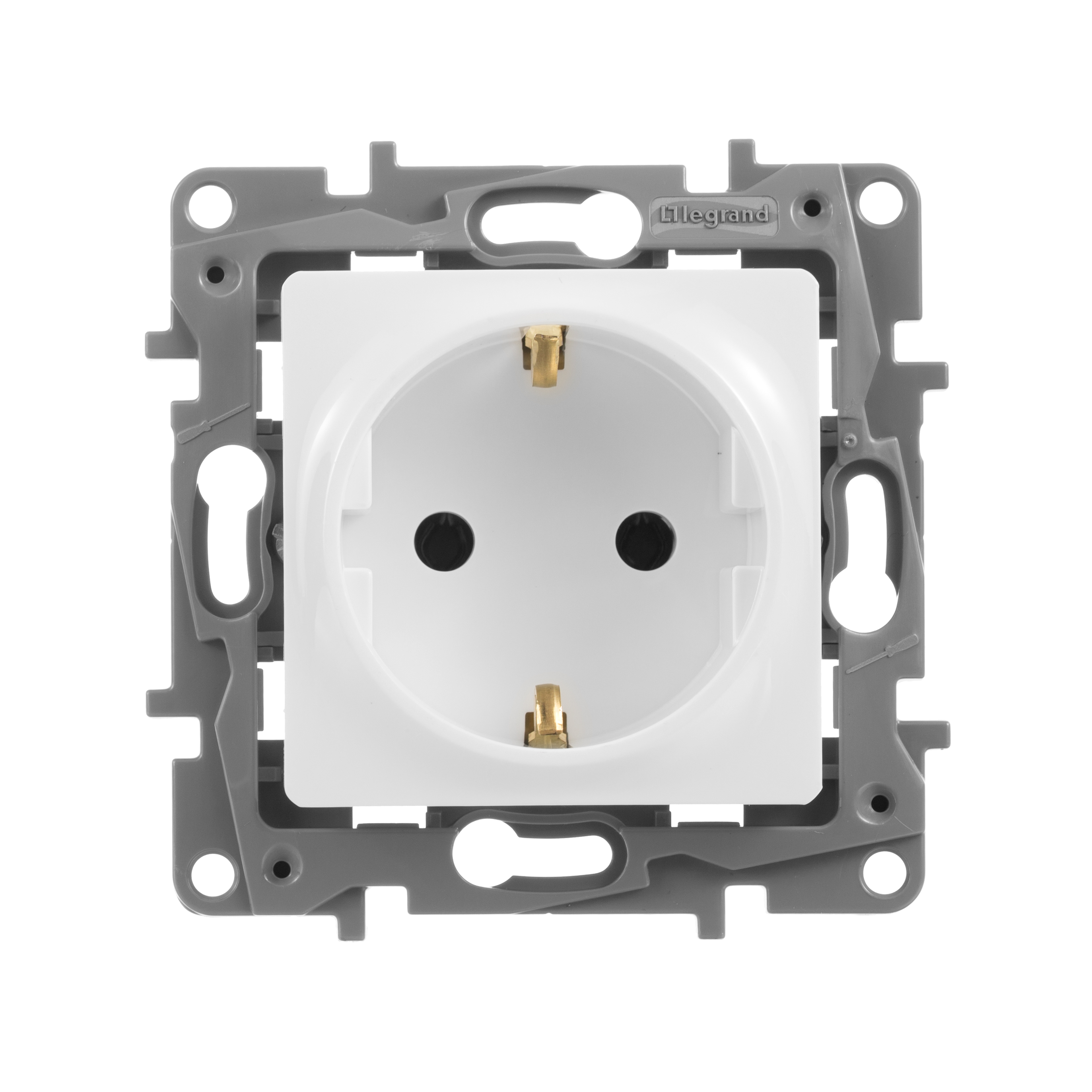 Розетка Legrand ETIKA 2К+З немецкий стандарт винтовые зажимы 16 А 250 В белая