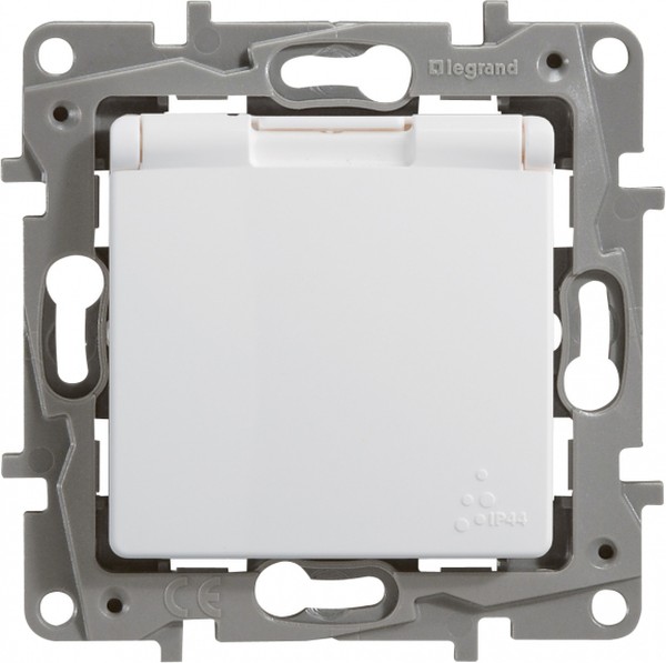 Розетка стандартная Legrand Etika 2K+3 со шторками и крышкой IP44, 16A, 250В, белый заказать со складов по всей России
