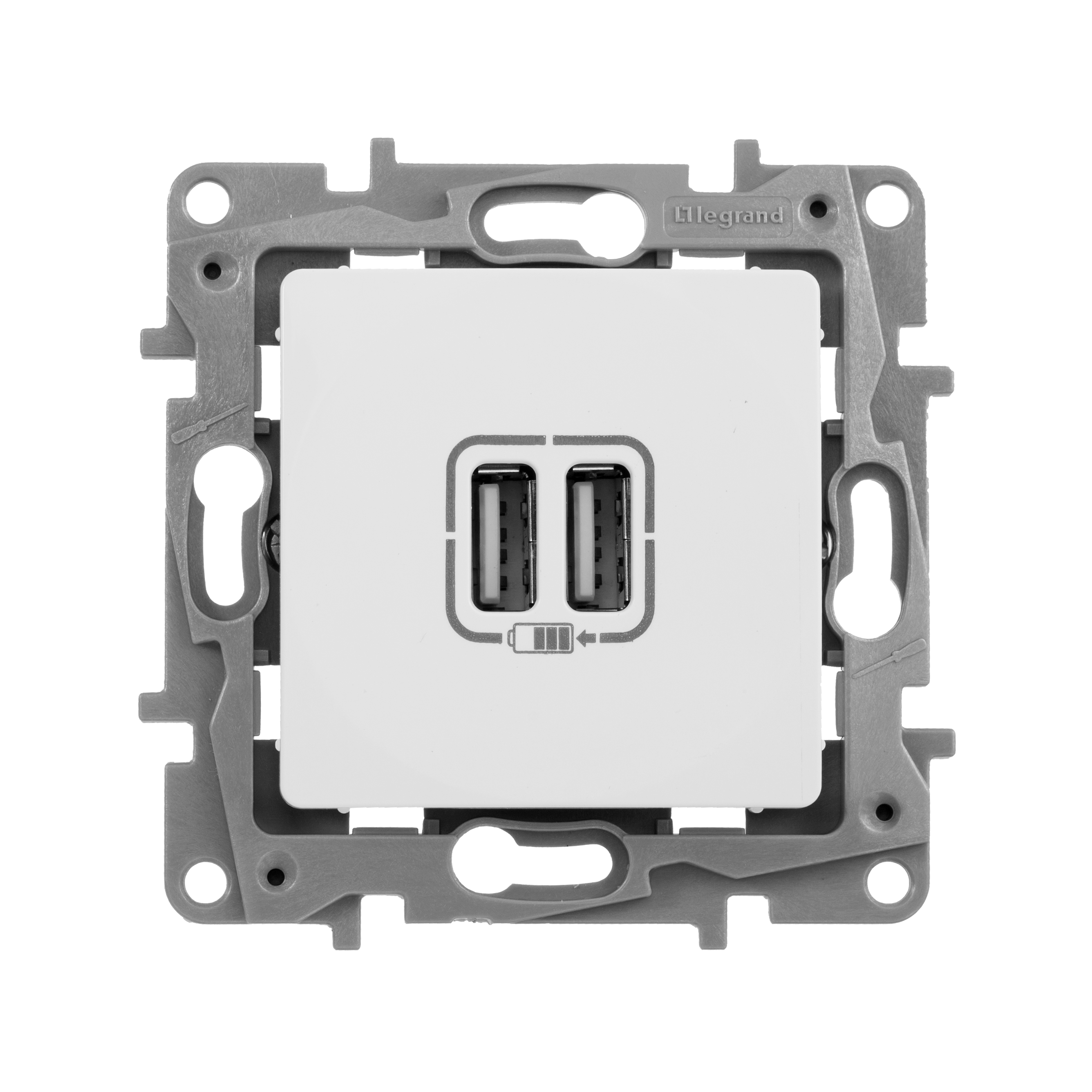 Зарядное устройство Legrand ETIKA с двумя USB разьемами 240В/5В 2400мА белый