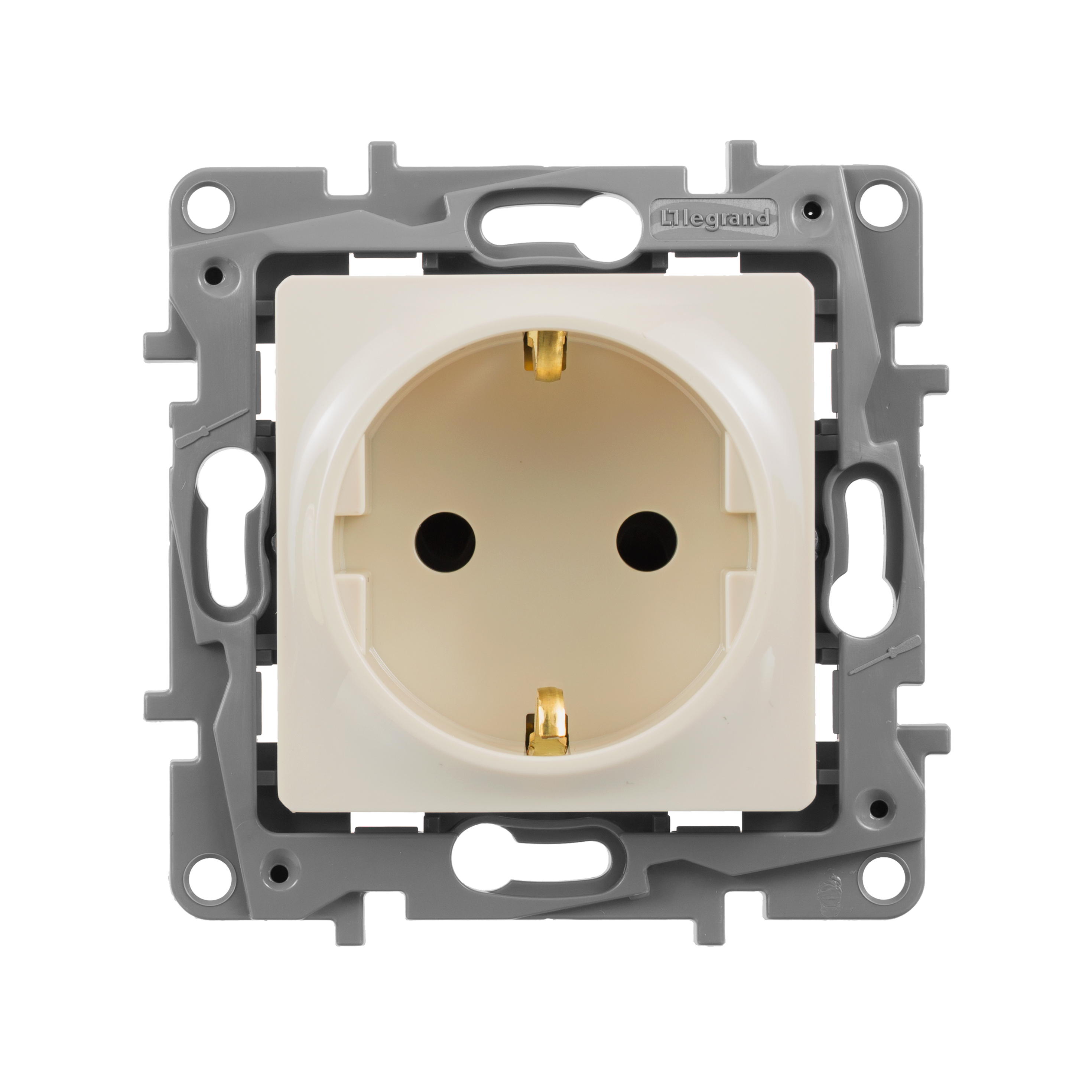 Розетка Legrand ETIKA 2К+З немецкий стандарт со шторками винтовые зажимы 16 А 250 В слоновая кость
