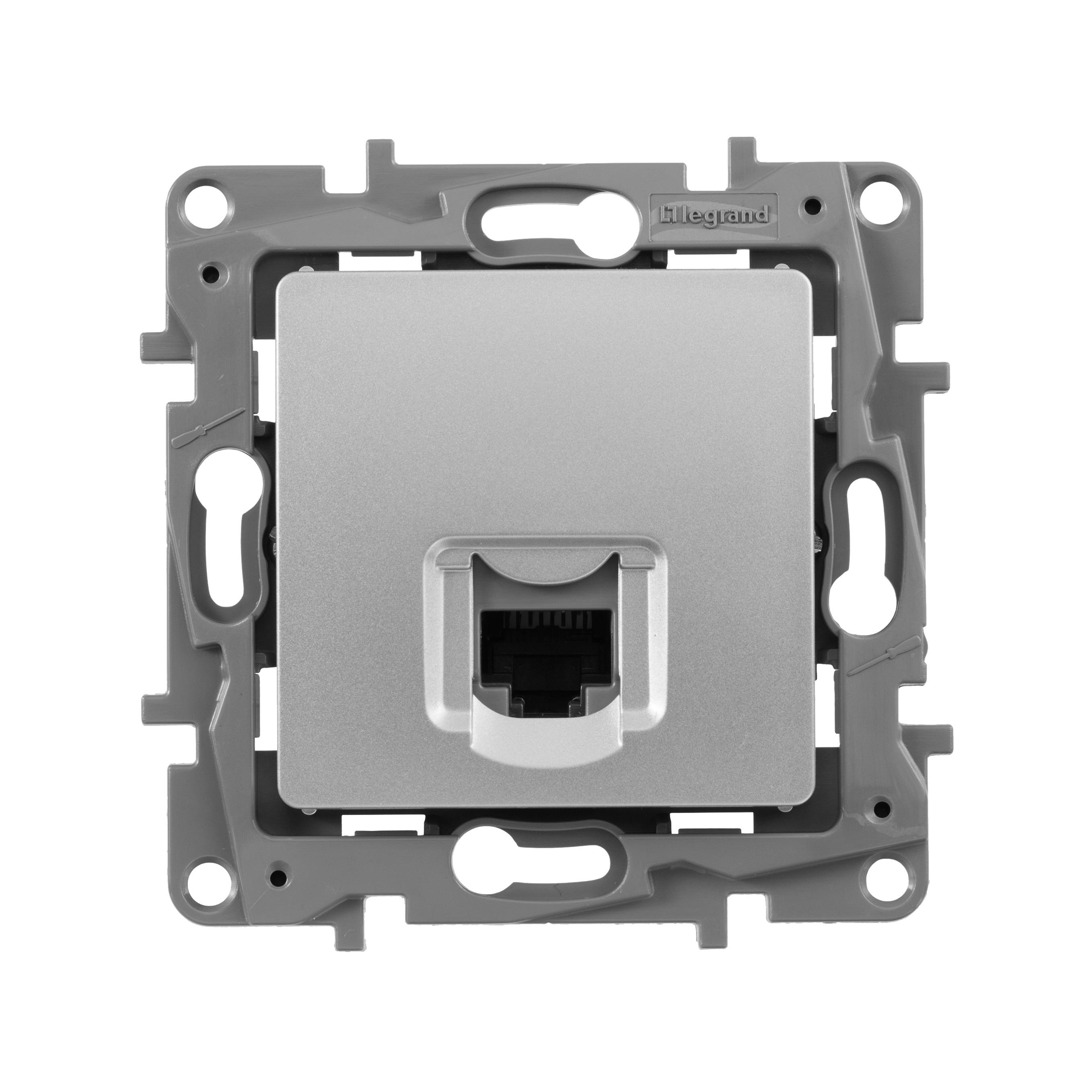 Розетка компьютерная Legrand ETIKA RJ45 категория 5 UTP алюминий
