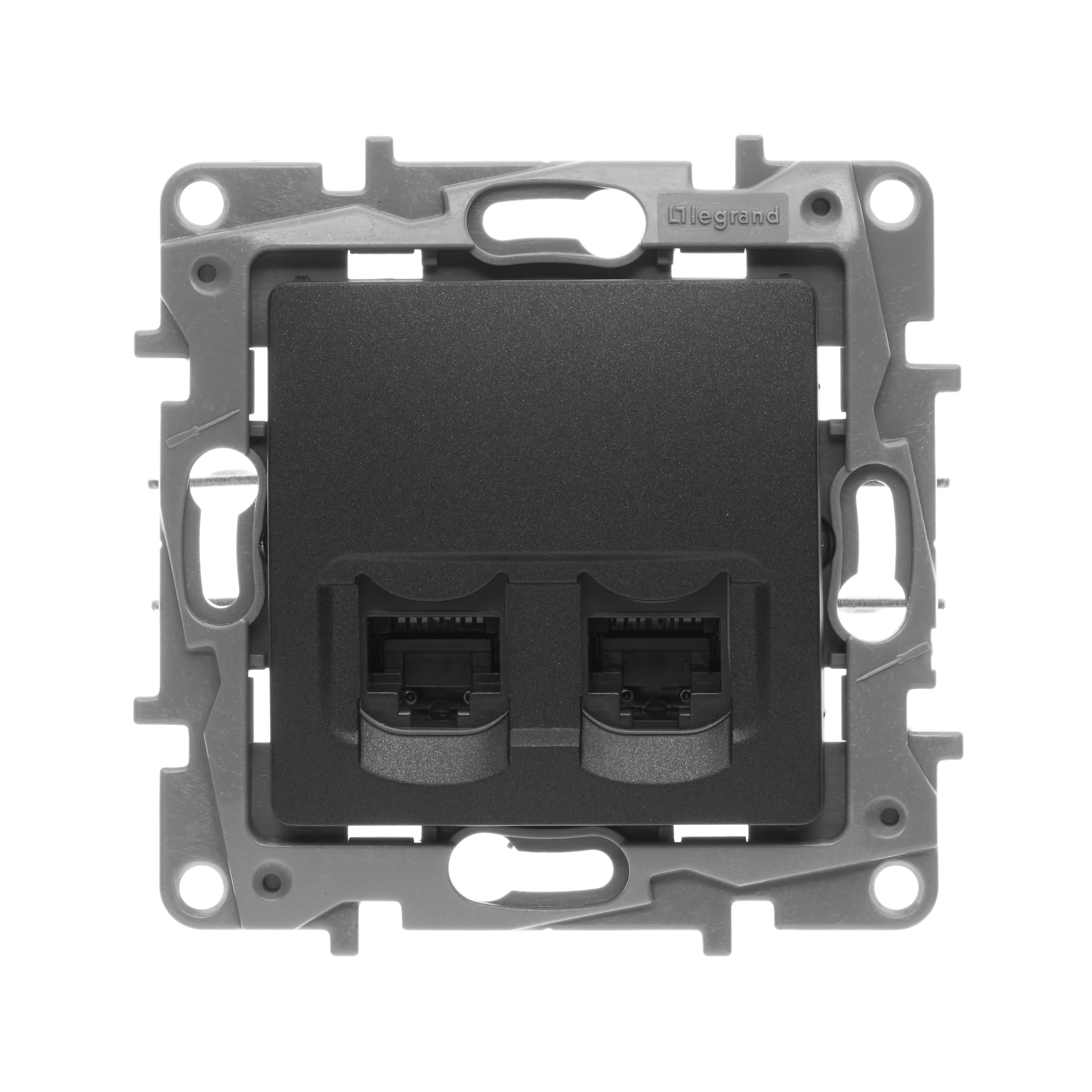 Двойная розетка Legrand ETIKA RJ 45 категория 5е UTP антрацит