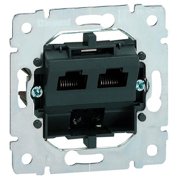 Розетка компьютерная Legrand Galea Life RJ45 категория 5е UTP 2 выхода монтаж на захватах