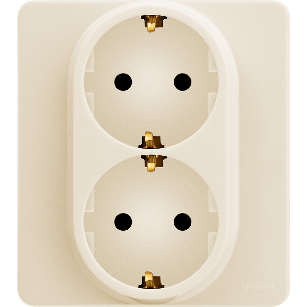 Розетка Legrand INSPIRIA 2 x 2К+З немецкий стандарт 16 А 250 В~ слоновая кость