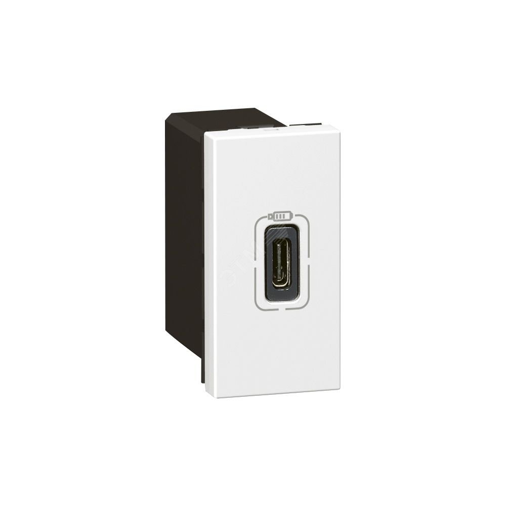 Розетка Legrand Mosaic USB-C для зарядки - 1 модуль - белый