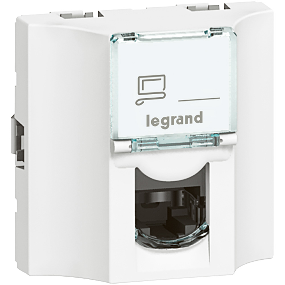 Розетка компьютерная Legrand Mosaic RJ45 проходная категория 6а STP белый купить с доставкой по РФ