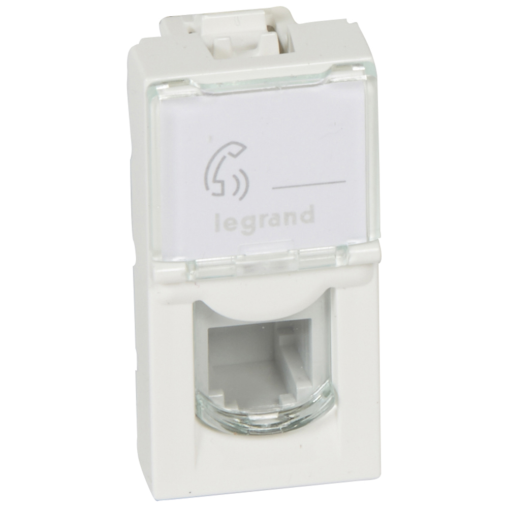 Розетка телефонная Legrand Mosaic RJ11 1 модуль 4 контакта