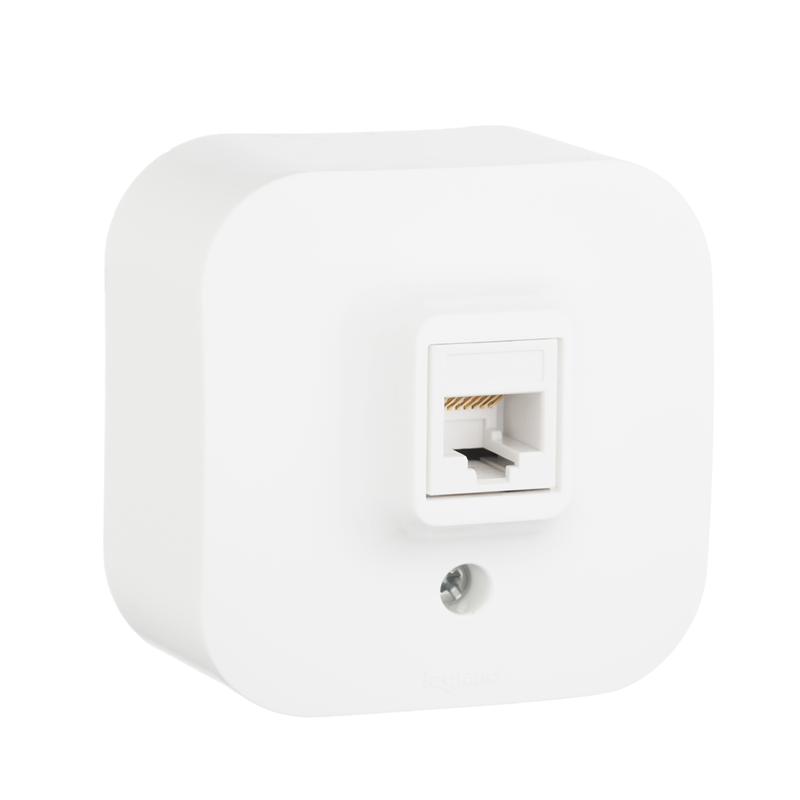 Розетка компьютерная Legrand Quteo 1-м ОП RJ45 кат.5E UTP белый