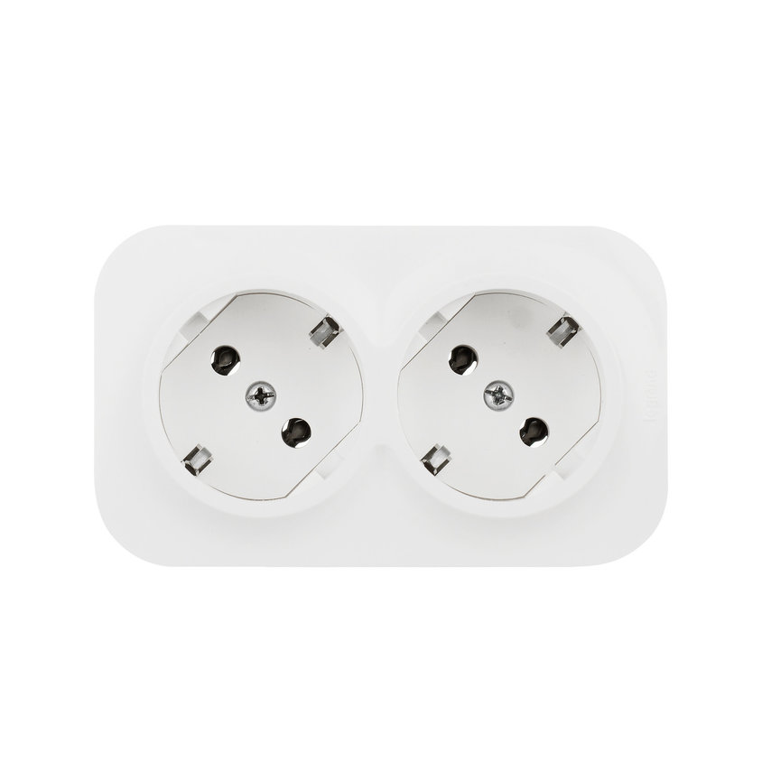 Розеточный блок Legrand Quteo с предварительным подключением 2x2К+З без шторок - 16 A - 250 В IP 20 Белый
