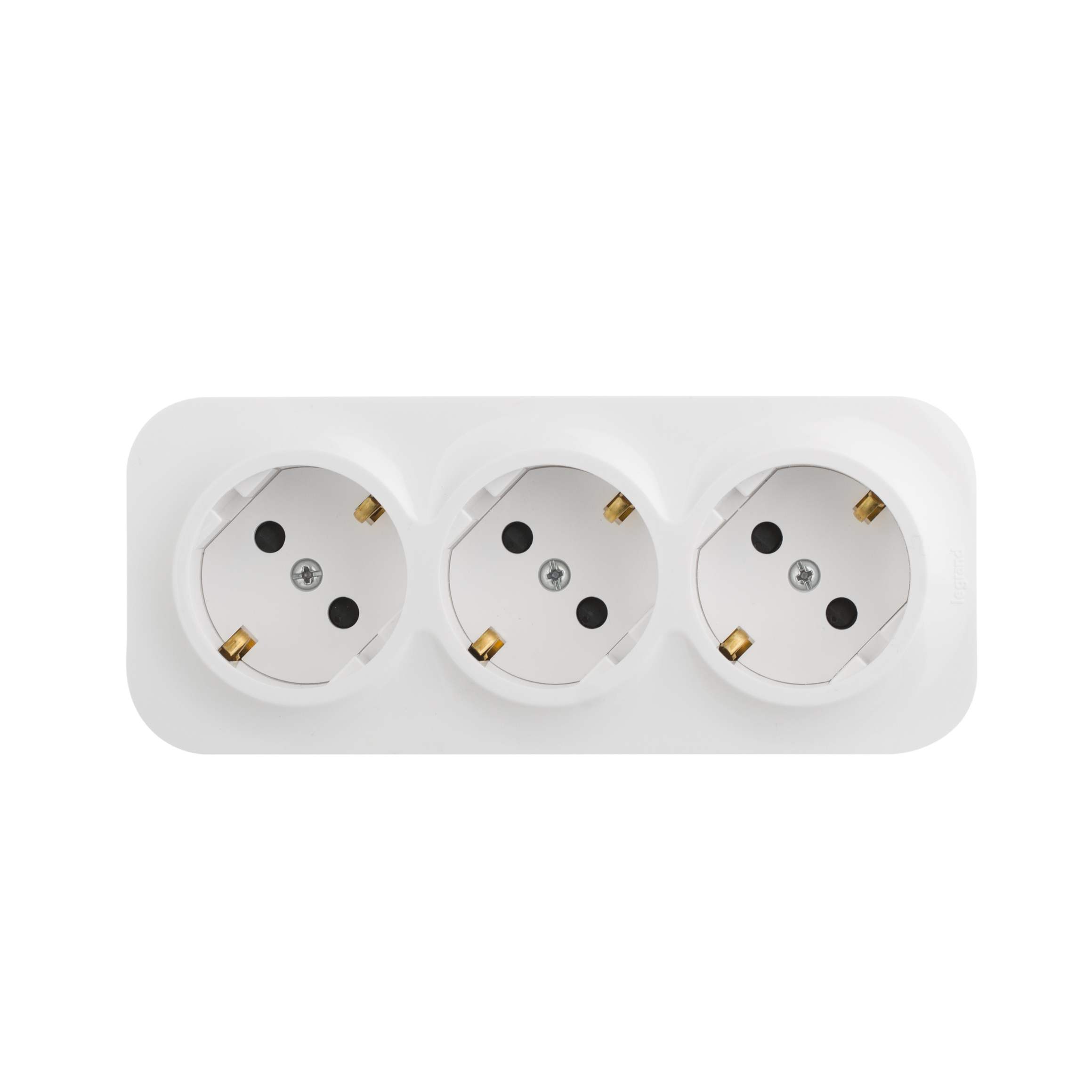 Розеточный блок Legrand Quteo с предварительным подключением 3 x 2К+З с защитными шторками - 16 A - 250 В IP 20 Белый