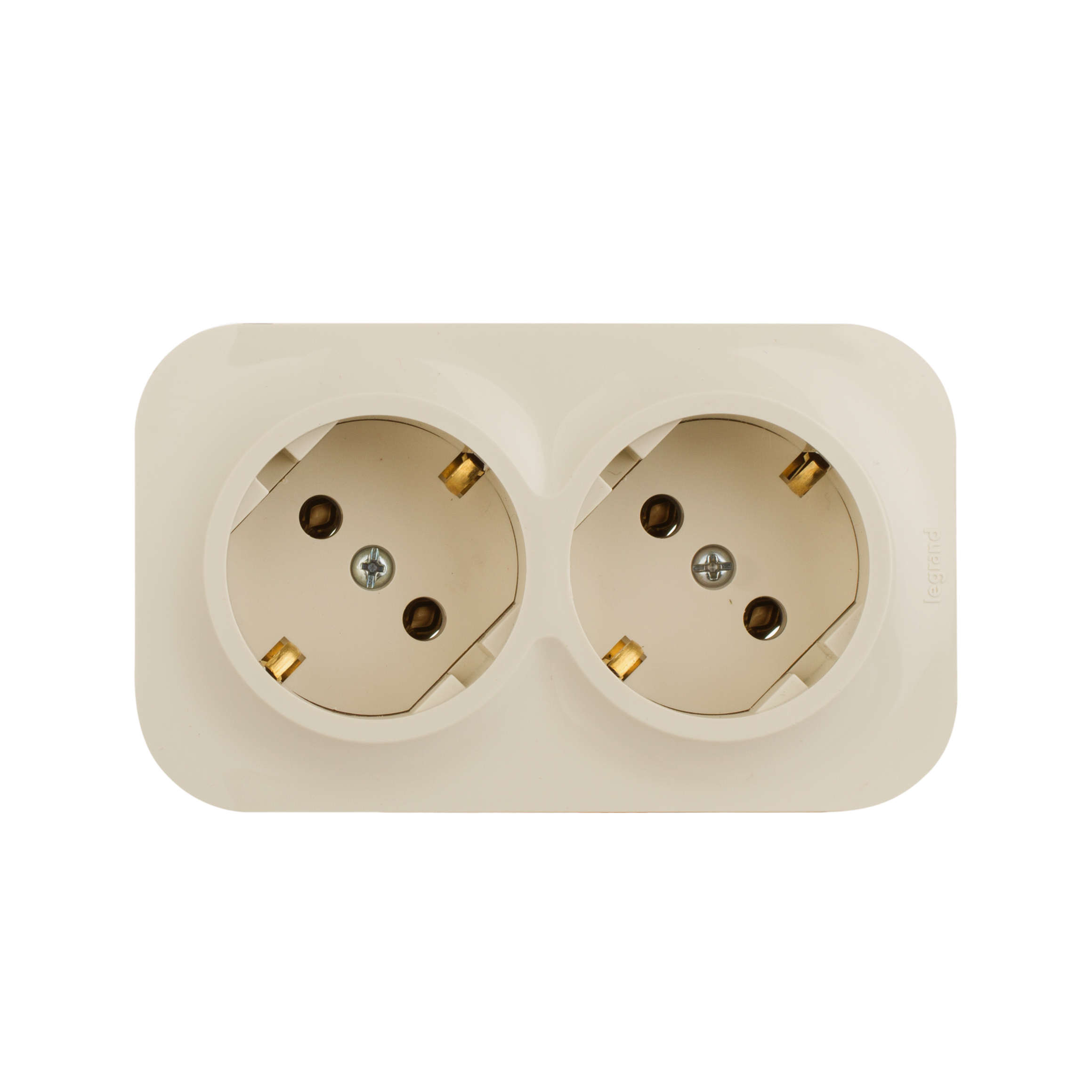 Розеточный блок Legrand Quteo с предварительным подключением 2x2К+З без шторок - 16 A - 250 В IP 20 Слоновая кость