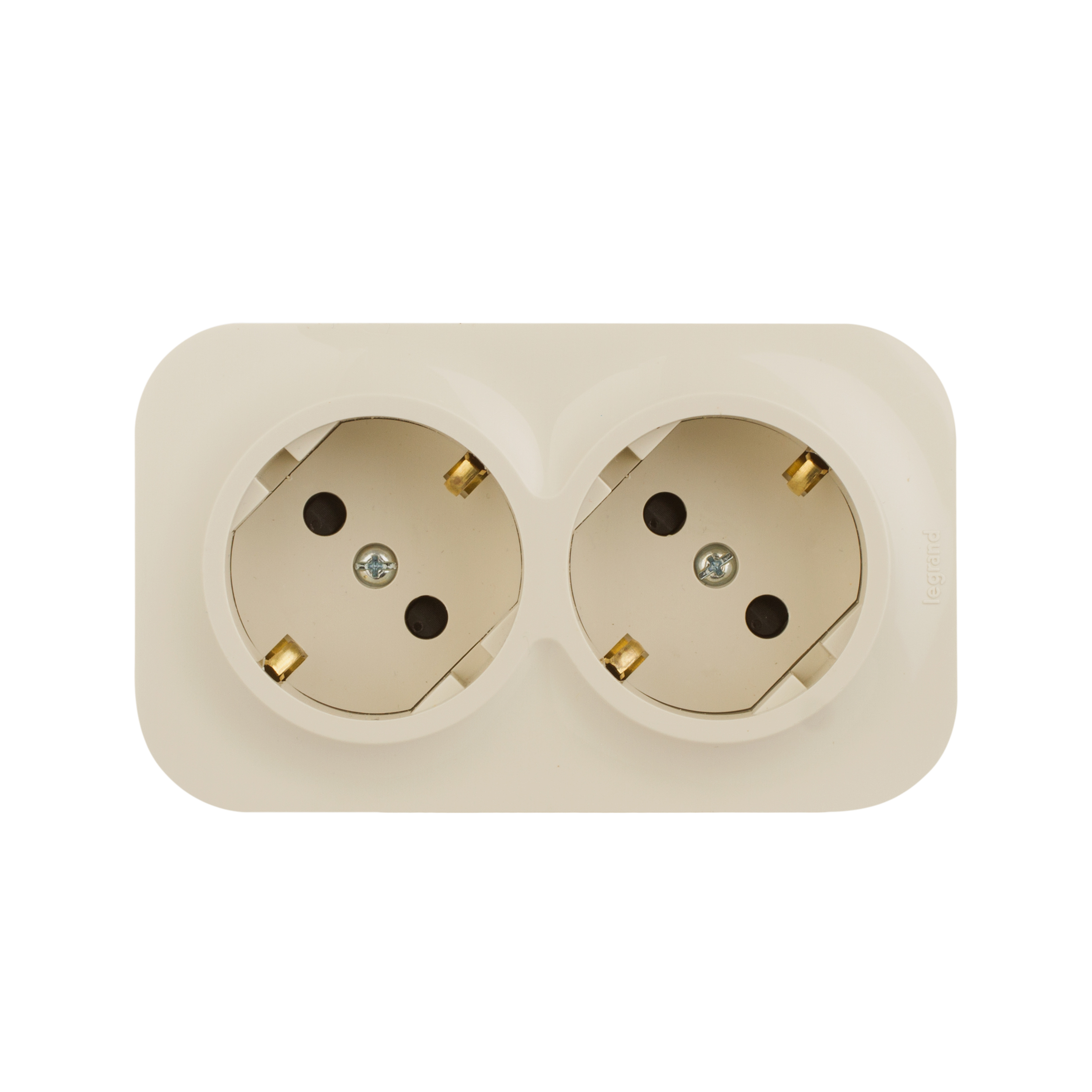 Розеточный блок Legrand Quteo с предварительным подключением 2x2К+З со штороками - 16 A - 250 В IP 20 Слоновая кость