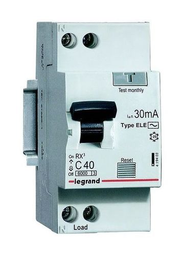 Выключатель автоматический дифференциального тока Legrand RX3 2п (1P+N) C 6А 30мА тип AC 6кА