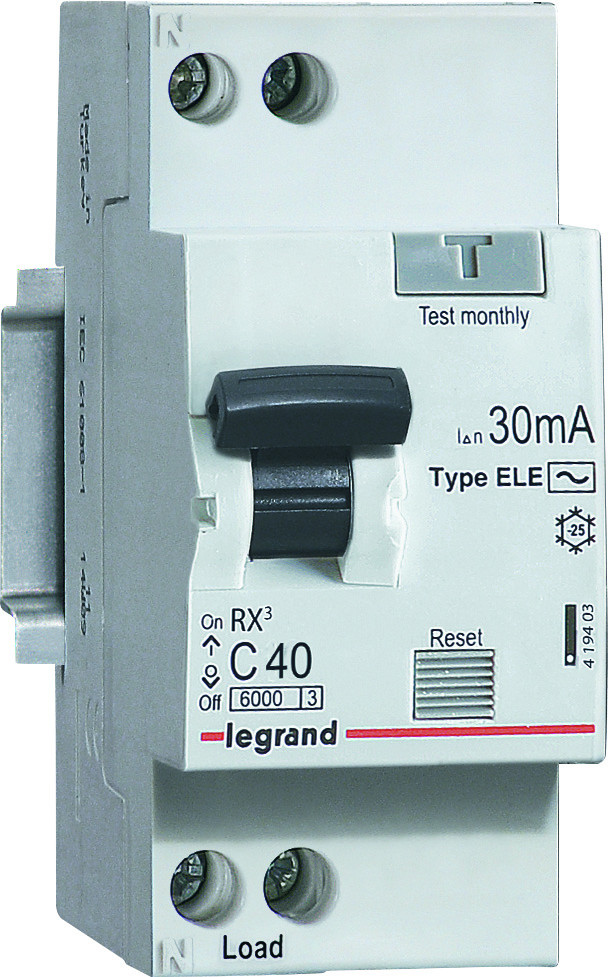 Дифавтомат Legrand RX3 1P+N 40А (C) 6кА 30мА (AC)